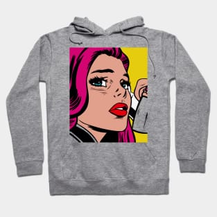 Retro girl on the phone Hoodie